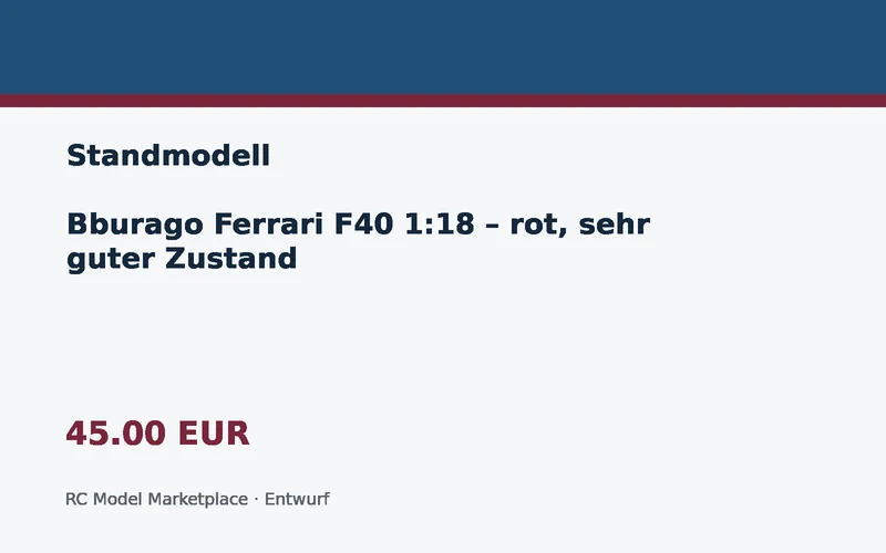 Bburago Ferrari F40 1:18 – rot, sehr guter Zustand